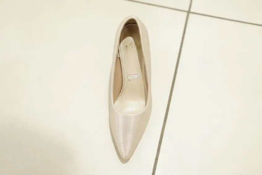 Women's Rose Gold  Pointed Toe Block Heel Pumps
