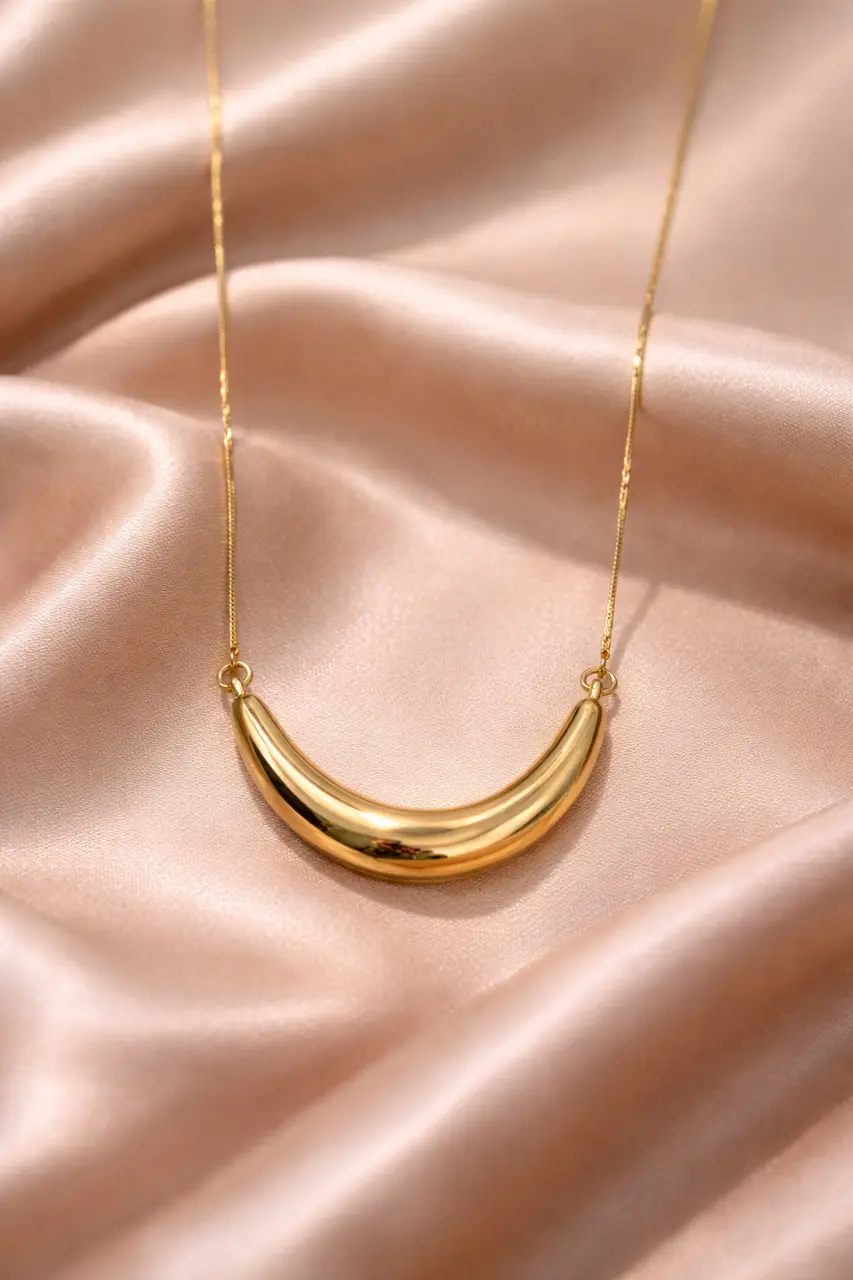 Golden Crescent Necklace