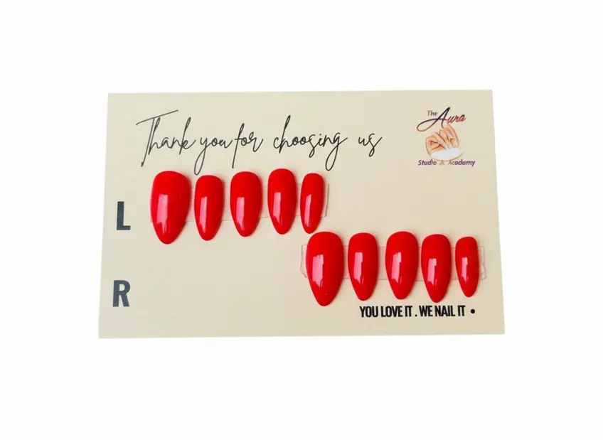 Red Press-On Nails by Aura Studio