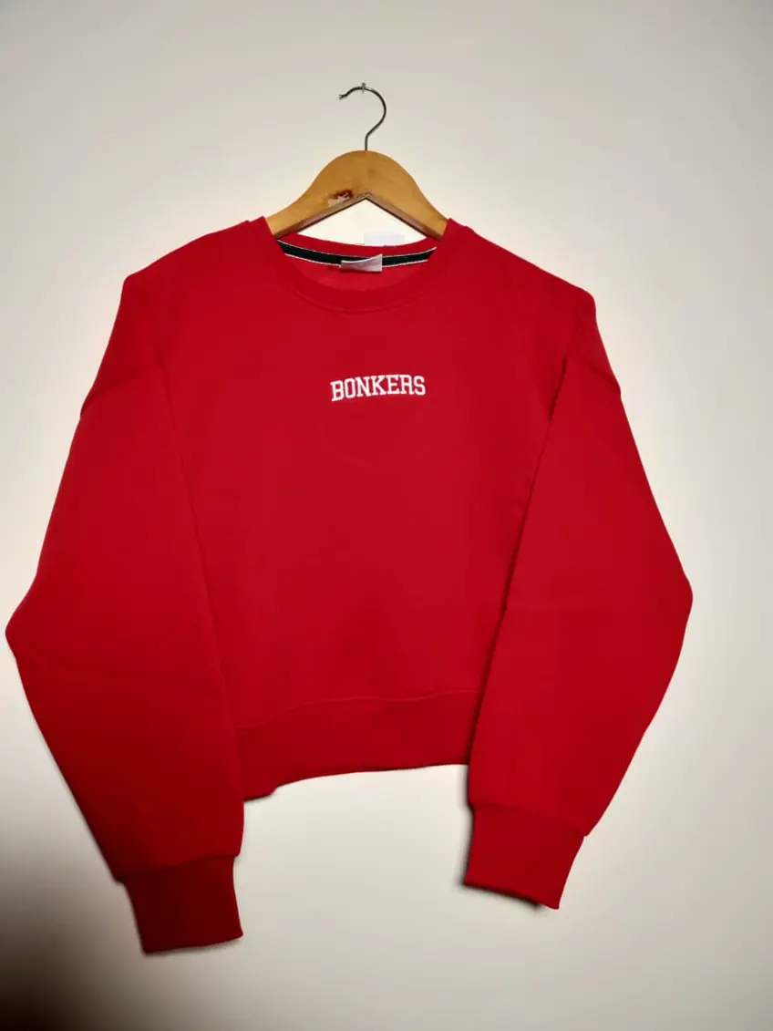 Cropped Sweatshirt for Women (Red)