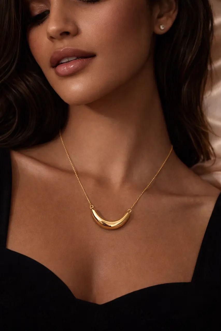Golden Crescent Necklace
