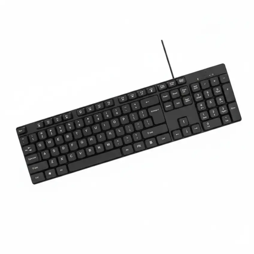 Intex Wired Black Multimedia Keyboard | Ergonomic Design & Plug-and-Play