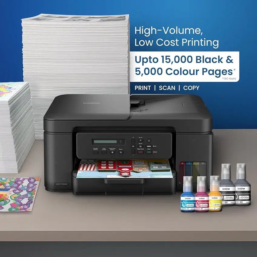 Brother DCP-T730DW Wireless All-in-One Ink Tank Printer with Duplex, ADF, WiFi