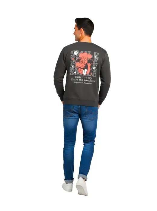 Trendy Print T-Shirt for Men (Charcoal Grey)