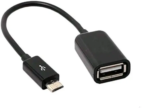 Black Micro USB V8 OTG Cable | Plug & Play USB Adapter for Pendrive, Keyboard, Mouse & USB Devices