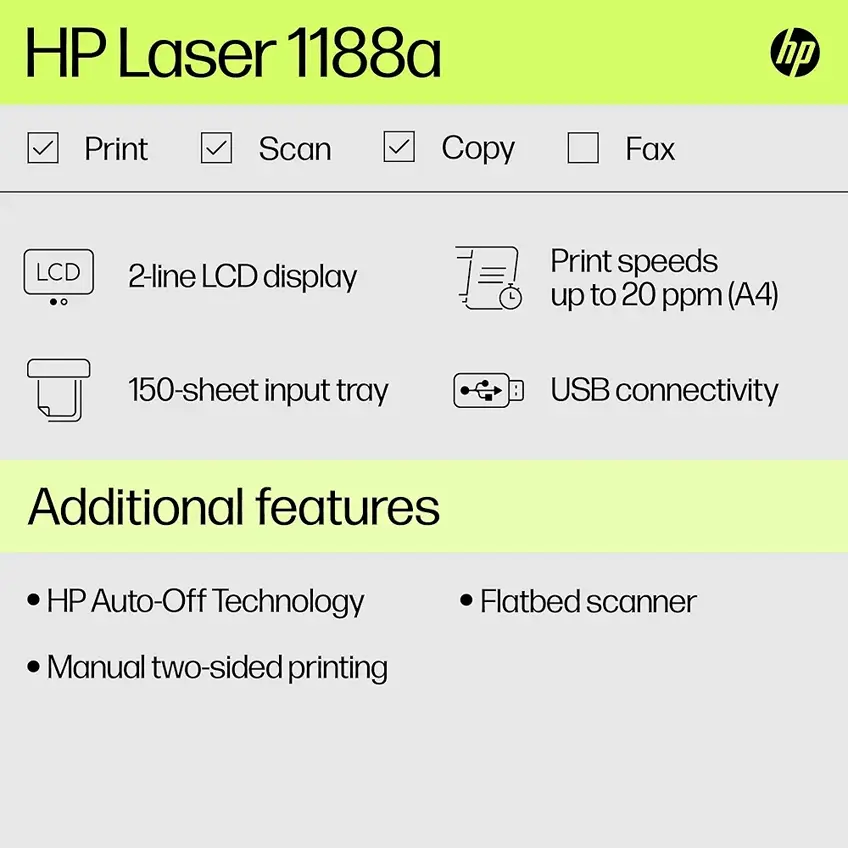 HP Laser MFP 1188a Printer